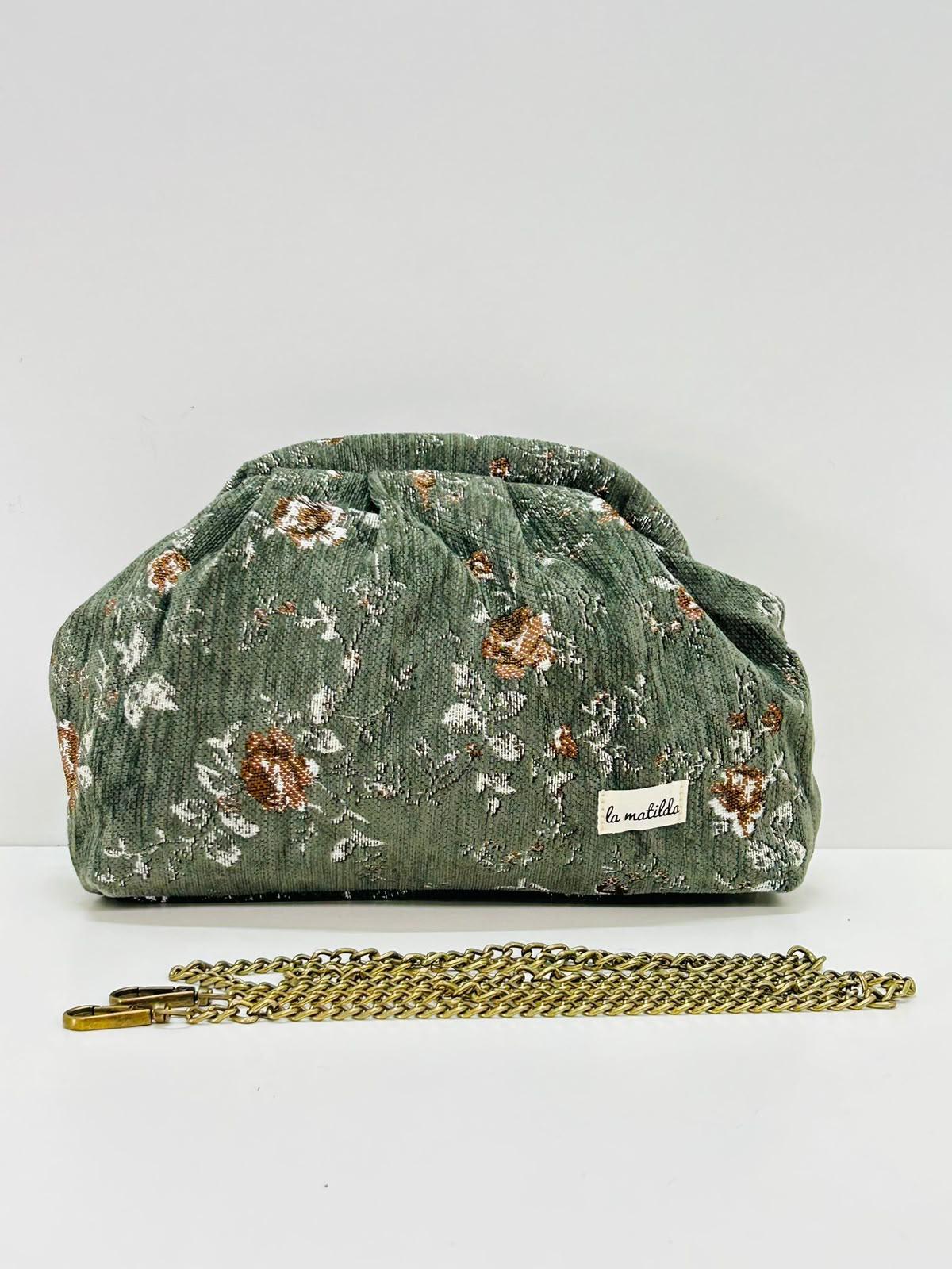 Bolso bandolera pouch fruncido floral. - Imagen 2